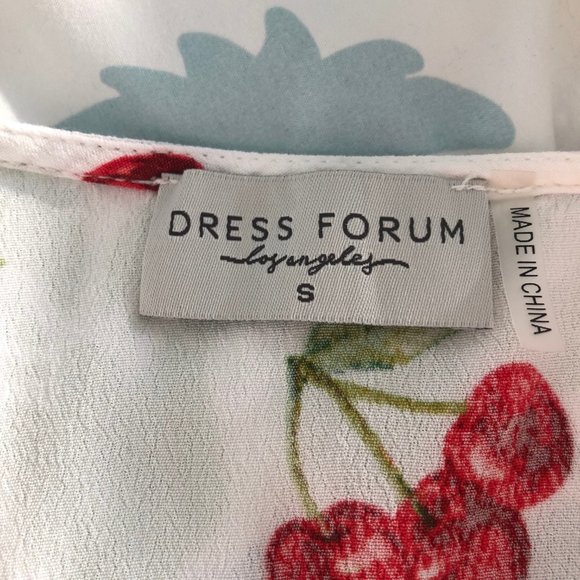 Cherry Print Ruffled Wrap Top - S - Picture 4 of 6